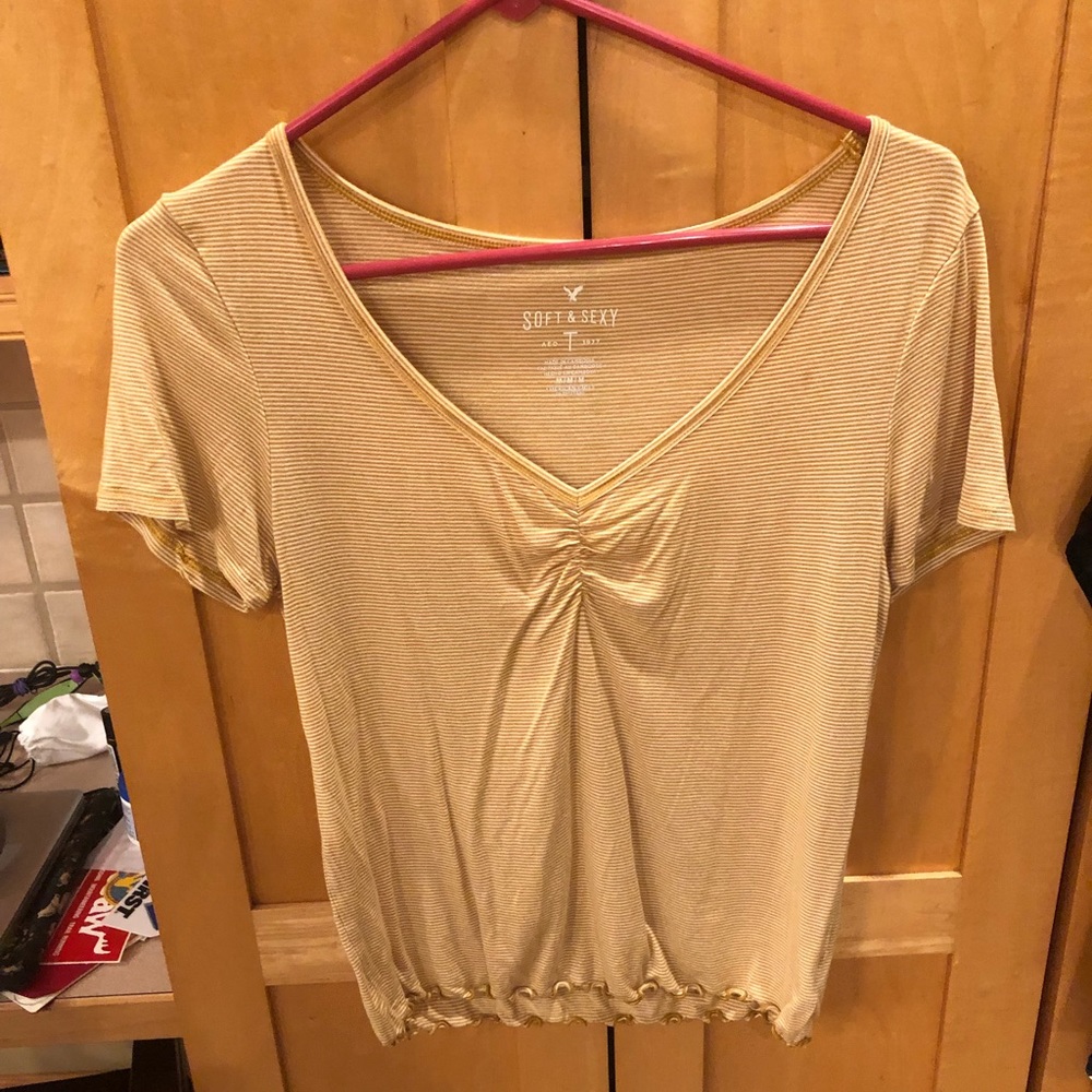 2 cute striped short sleeve tops